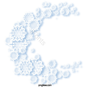 扁平风格 剪纸 雪花 白色 边框 圆形 冬天 清新