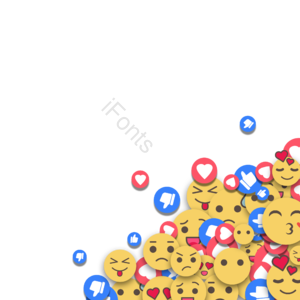 表情符号表达 可爱的笑脸 卡通表达 手绘表达式 竖起大拇指 边框剪贴画 Facebook的反应 抽象边界