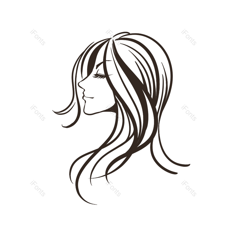 线条图片,女人元素,黑色PNG,手绘免抠素材