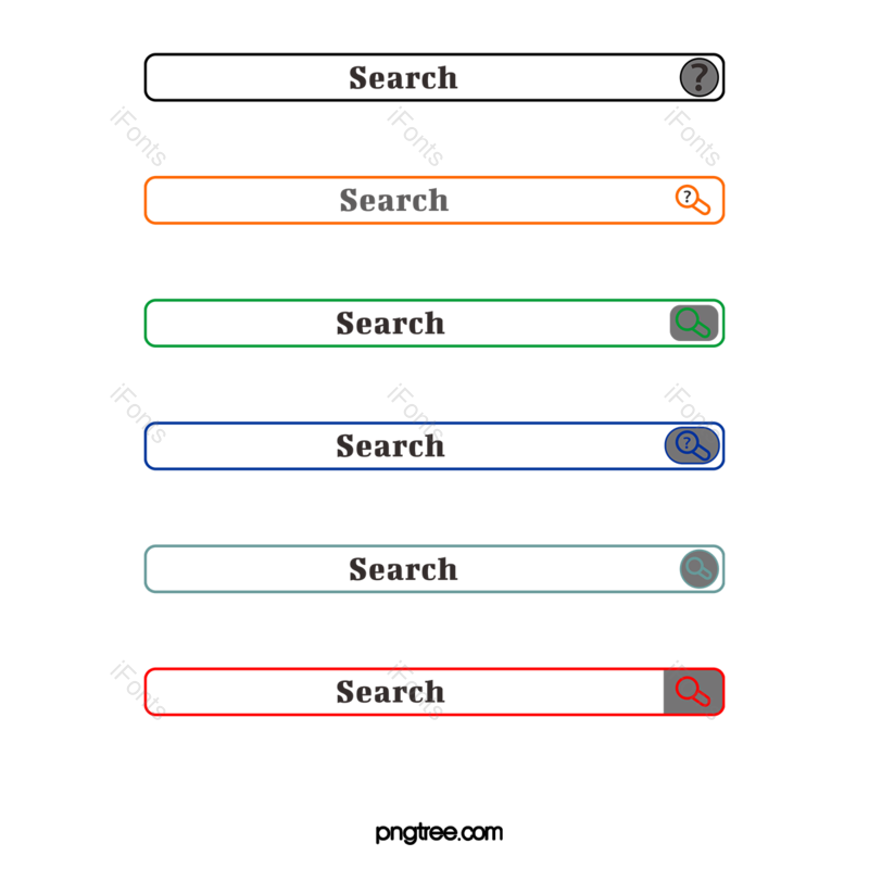 元素图片,简约元素,搜索框PNG,彩色免抠素材