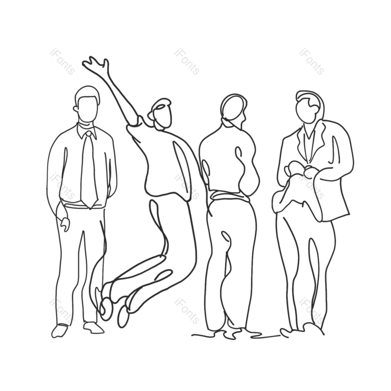 动画片图片,合作元素,商务PNG,黑色免抠素材