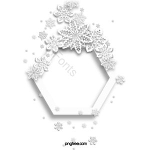 白色 雪花 边框 剪纸 六角形 立体 下雪 冬季