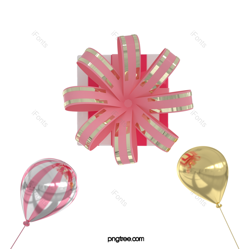 金气球图片,3D元素,生日字体PNG,庆祝免抠素材