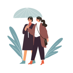 动画片 手绘 娱乐 玩 女孩 红颜知己 雨伞 植物