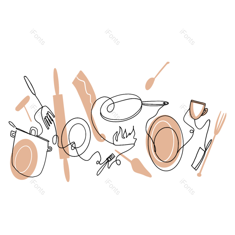 线条图片,卡通元素,酒杯PNG,餐具免抠素材