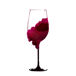 勾边图案 高脚杯 水彩 氤氲 质感 渐变 色块叠加 紫红色
