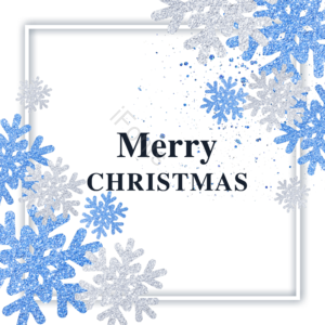 立体 银色 蓝色 雪花 浪漫 边框 渐变 喷溅