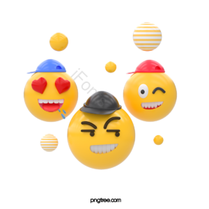 立体 黄色 表情包 开心 快乐 社交 媒体 C4D