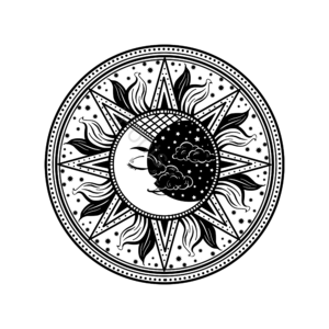 月亮 纹身 线条 个性 创意 贴纸 黑色 手绘