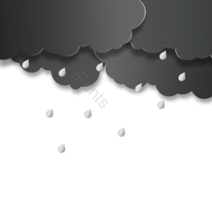 云层 立体 雨滴 水珠 卡通 渐变 剪纸风格 下雨云
