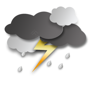 动画片 渐变色 下雨云朵 一排云 立体 雨滴 水资源水滴 闪电