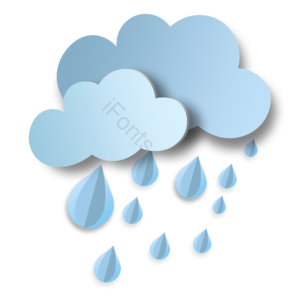 卡通 渐变 云层 立体 雨滴 水珠 下雨云 剪纸风格
