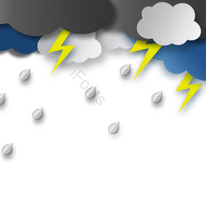 立体 雨滴 水珠 云层 卡通 渐变 下雨云 乌云