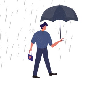 刮风的 动画片 手绘竽 雨 雨伞 皮鞋 裤头 短袖