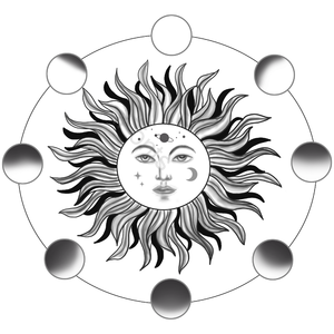 阳光 月亮 星星 黥 音谱线 简画 手绘竽 图案