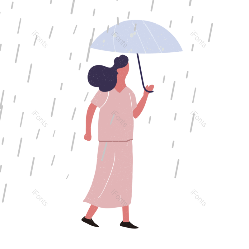 雨伞图片,蓝色元素,裙子PNG,动画片免抠素材