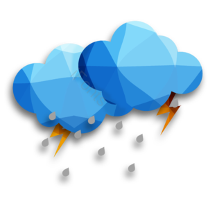 水滴 切面 色块组合 晶格化 渐变 下雨云 闪电 云