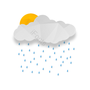 天气标签 水珠水圈 科 色块组合 阳光 水晶格子 下雨云朵 云