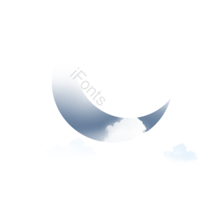 星空 弯月 梦幻 明月 夜晚 白色 云朵 朦胧