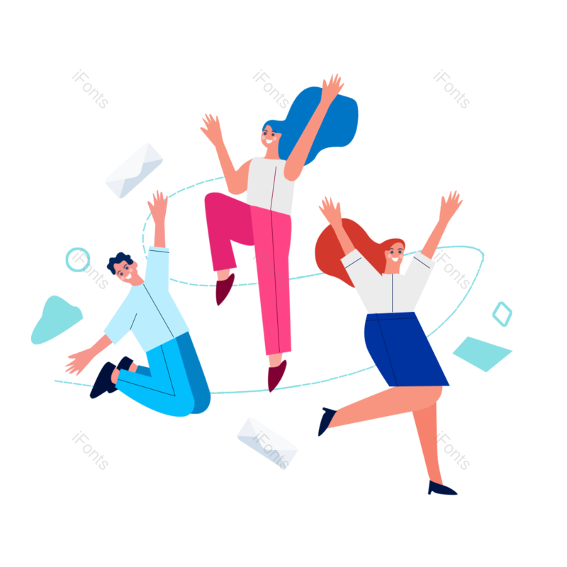 蓝色图片,动画片元素,合作PNG,商务免抠素材