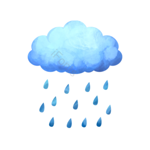 片状云 雨 开花 乌云 雨 手绘 水彩画 优雅而安静