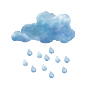下雨天 云朵 绘本 蓝色 藏青色 云彩 雨滴