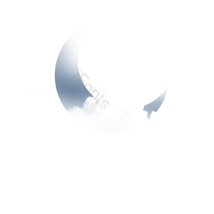 星空 弯月 梦幻 明月 夜晚 白色 云朵 云