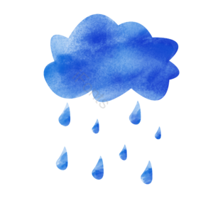 水彩 下雨天 晕染 晕染效果 雨滴 云彩 云朵 水彩效果