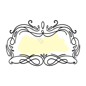 手绘 欧式 相框 线描 画框 插画 欧花纹