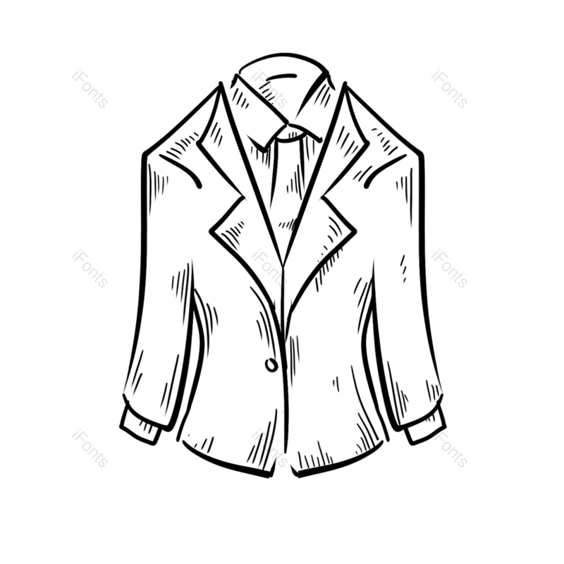 黑色图片,线描元素,手绘PNG,衣服免抠素材