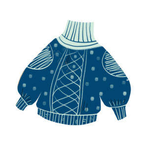 手绘 蓝色 毛衣 插画 生活用品 衣服