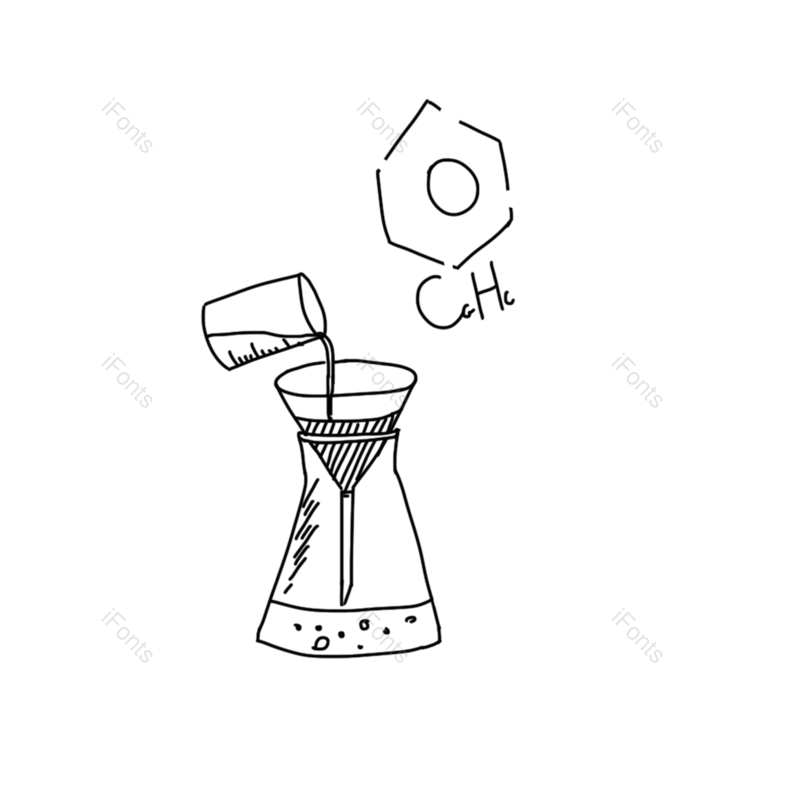 卡通图片,插画元素,化学PNG,黑色免抠素材