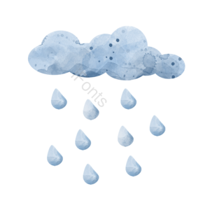 云朵 下雨天 淡蓝色 水滴 水彩晕染