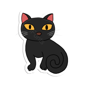 手绘 欧美 猫咪 插画 元素 节日 滑稽 万圣节化妆