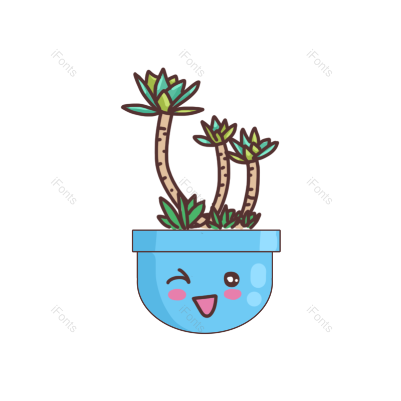 卡通图片,花盆元素,绿植PNG,盆栽免抠素材