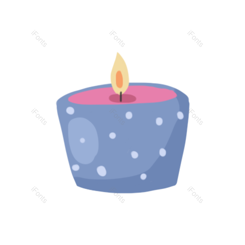 元素图片,蜡烛元素,蓝色PNG,动画片免抠素材
