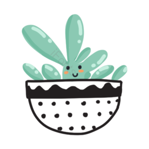 可爱 卡通 植物 黑色 盆栽 植物底纹 线描 插画