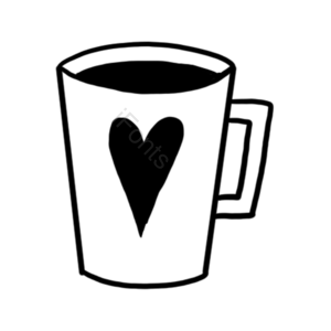 手绘竽 线稿线描 黑白 咖啡杯 玻璃类 插画用图 苍白 器具