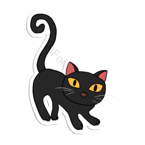 手绘 欧美 猫咪 插画 元素 节日 滑稽 万圣节化妆