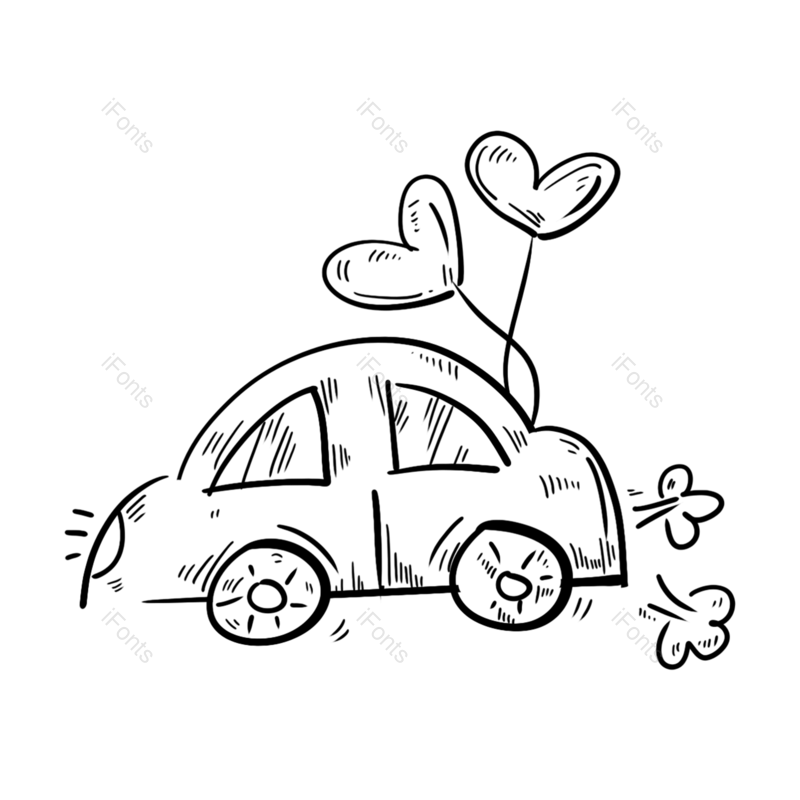元素图片,卡通元素,轿车PNG,插画免抠素材