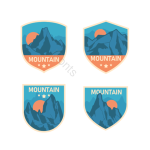 手绘竽 动画片 几何 有创意的 登山运动 峰 大山高山 在户外