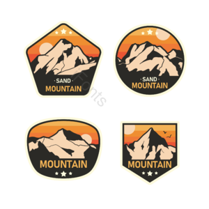 手绘 卡通 贴纸 运动 登山 山峰 山 山岳
