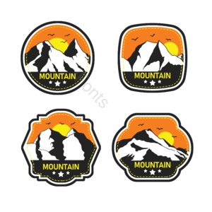 手绘 贴纸 运动 登山 山峰 山 山岳 户外