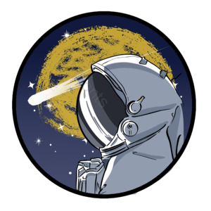 科幻 宇航员 创意 手绘 太空 个性 彗星 星星