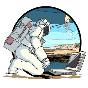 宇航员 科幻 创意 宇宙 插画 星球 手绘 太空