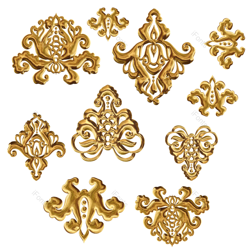 金色的图片,花边元素,PNG,免抠素材