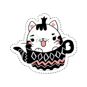 手绘 可爱 猫咪 动物 装饰 小动物 插画 元素