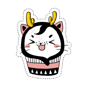 手绘 可爱 猫咪 动物 装饰 小动物 插画 元素