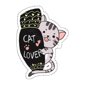 手绘 可爱 动物 装饰 猫咪 小动物 插画 元素