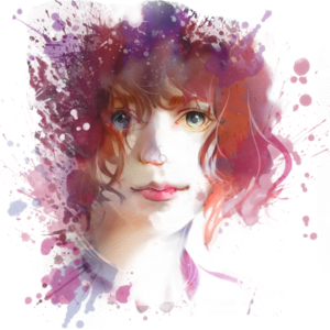 水彩 溅 插图 头像 字符 肖像 美女 粉
